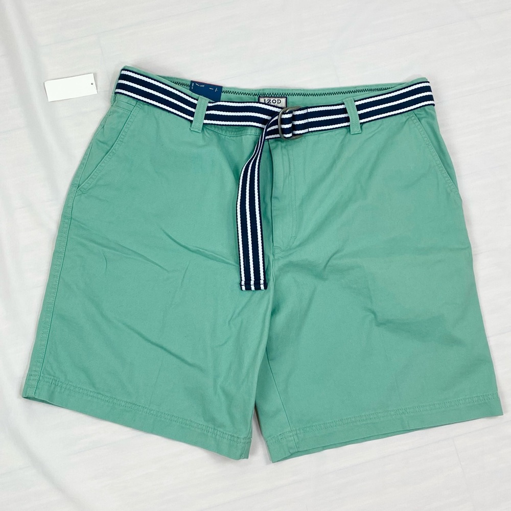 Izod Golf Shorts Men Size 40 Green Straight Flat Front